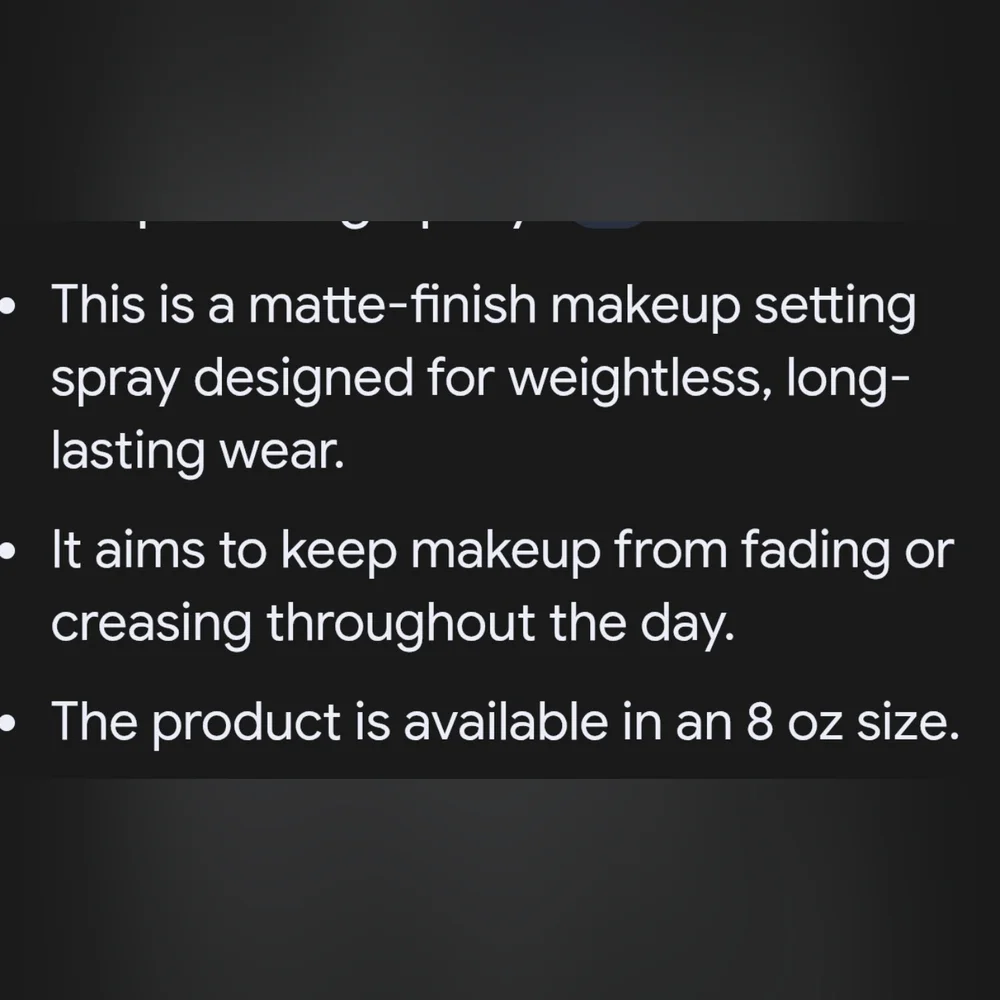 Makeup Setting Spray. 8 FL Oz.